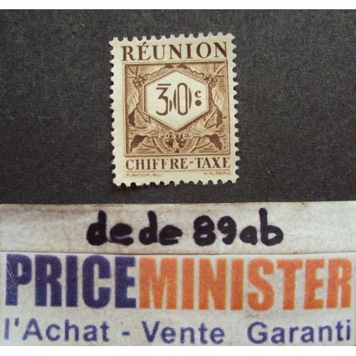 France.. Timbre Chiffre-Taxe 30c . Réunion . Non Oblitéré.