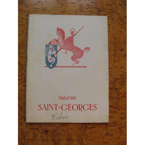 Théâtre Saint Georges  1973 Programme Tchao M.G.Sauvajon Pierre Brasseur, M.Game