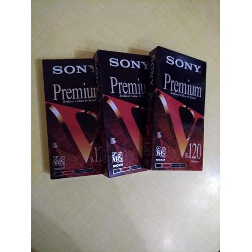 Lot de trois cassettes VHS 120 mn Sony Premium