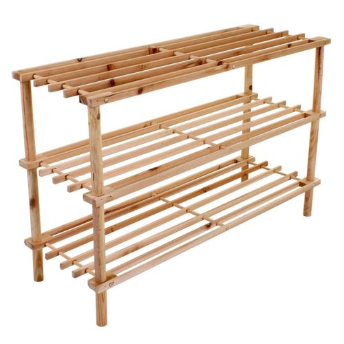 Étagère À Chaussures En Bois À 3 Niveaux