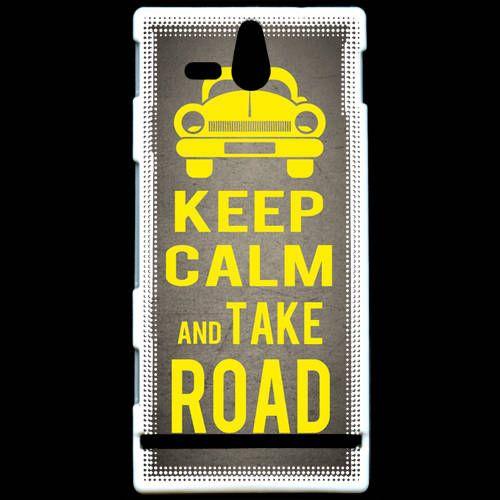 Coque Sony Xperia U Keep Calm And Take O Road 2 Gris