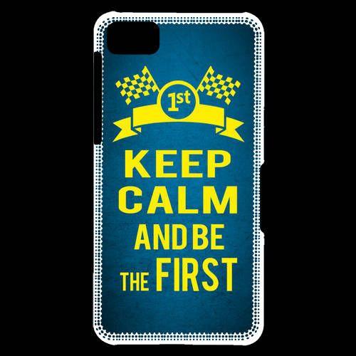 Coque Blackberry Z10 Keep Calm And Be The First Bleu