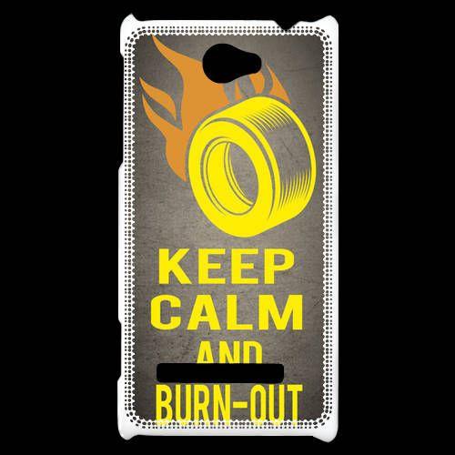 Coque Htc Windows Phone 8s Keep Calm And Burn Out Gris