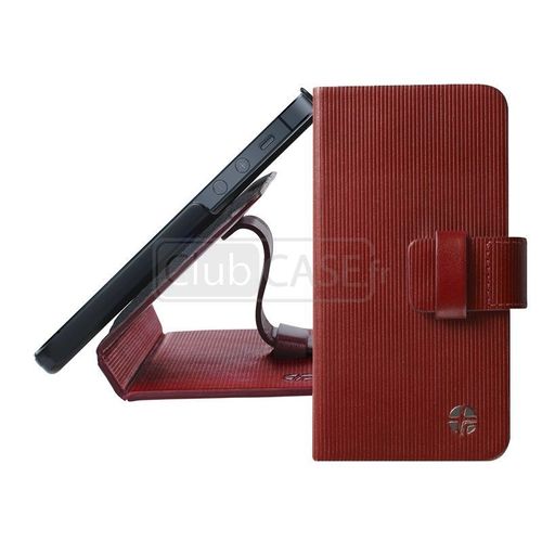 Trexta - Housse Cuir Véritable À Clapet Rotative ® Folio Bordeau Iphone 5 / 5s
