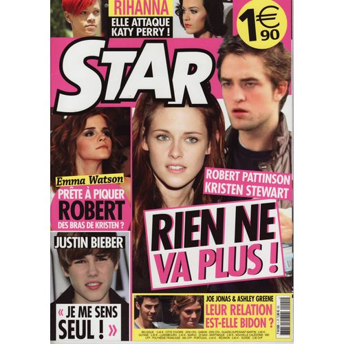 Star / 2010 N°1 : Robert Pattinson / Kristen Stewart (4p) - Justin Bieber (4p) - Brad Pitt (2p)