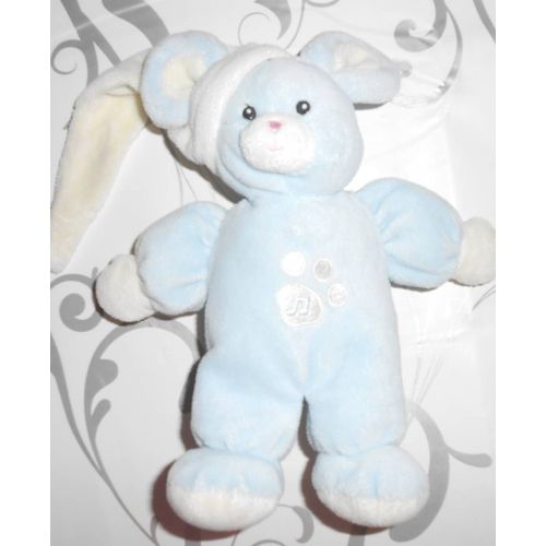 Doudou Peluche Souris Bleue Gipsy Musicale Jouet Souris Musical Bonnet Blanc Naissance Mixte