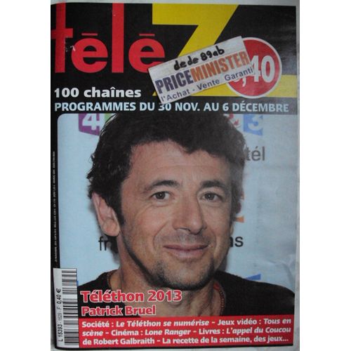 Télé Z  N°1629 . Cover Patrick Bruel.