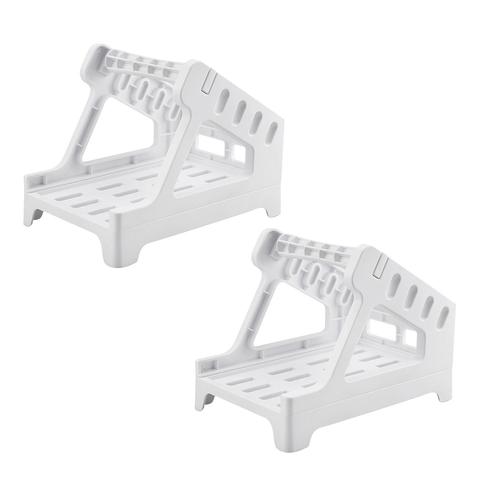 2pcs Universal Rolls Fanfold Stand Desktop Printer Thermal Label Holder Storage Accessories Pour Home Office School-White