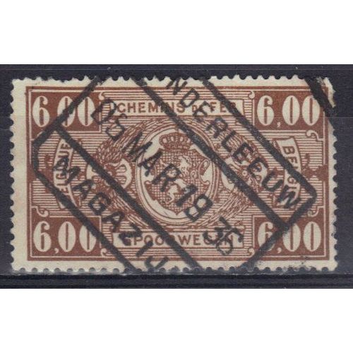 Belgique 1923 : Chemins De Fer - Timbre  Pour Colis Postaux 6 F. Brun Pâle Oblitéré