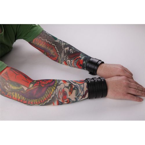 Paire De Manches Tatouage Tattoo Sleeve Collants Bras Jambe Tête De Mort Clown Couleur Temporaire Unisexe Déguisement Cosplay Original Tendance Artiste Black Sugar Boutique Départ Paris
