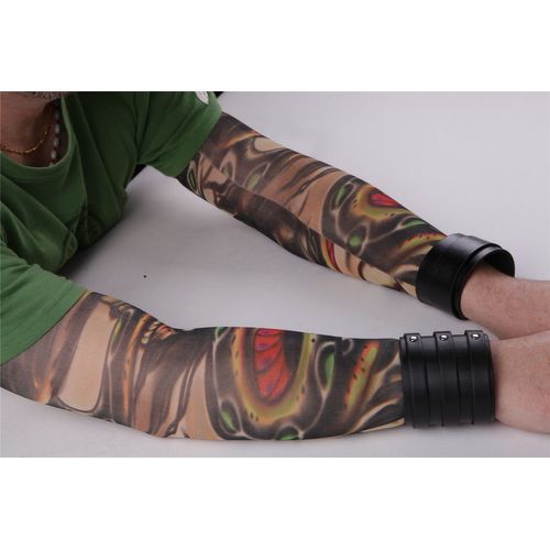Paire De Manches Tatouage Tattoo Sleeve Collants Bras Jambe Monstre Serpent Squelette Ouroboros Temporaire Unisexe Déguisement Cosplay Original Tendance Artiste Black Sugar Boutique Départ Paris