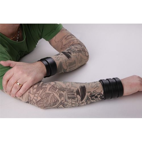 Paire De Manches Tatouage Tattoo Sleeve Collants Bras Jambe Squelette Punk Post-Apocalyptique Temporaire Unisexe Déguisement Cosplay Original Tendance Artiste Black Sugar Boutique Départ Paris