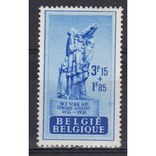 Belgique 1948 : Au Profit De La Fondation Anseele : Monument À Ed. Anseele, À Gand - Timbre Neuf * Cote 6 