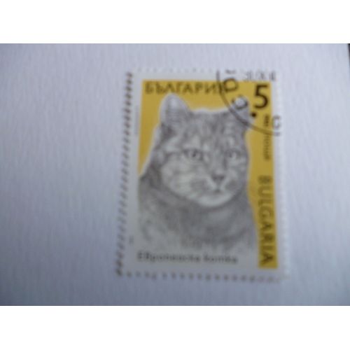 Timbre "Bulgarie :Chat".