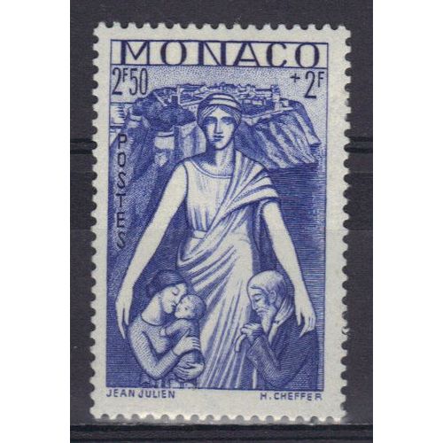 Monaco 1941 : Protection De La Mère Et De L'enfant : Au Profit Des Oeuvres Charitables - Timbre 2 F. 50 + 2 F. Outremer Neuf *