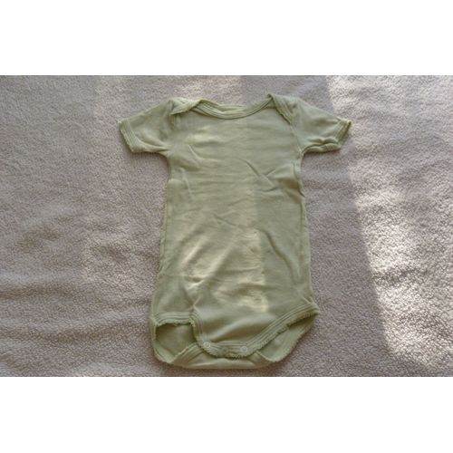 Body Petit Bateau Manche Courte 6 Mois Vert