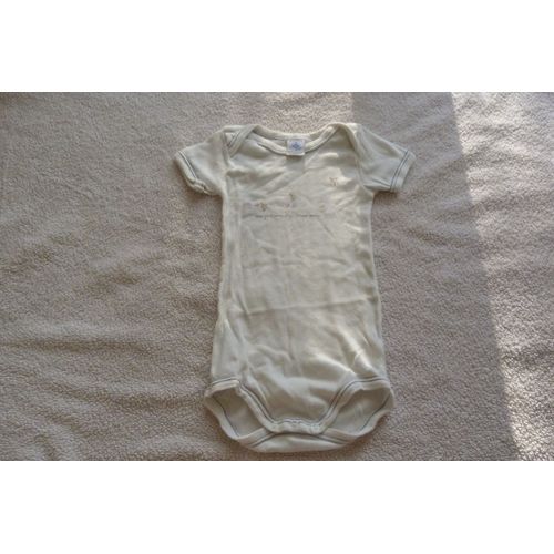 Body Petit Bateau 12 Mois Manches Courtes Blanc