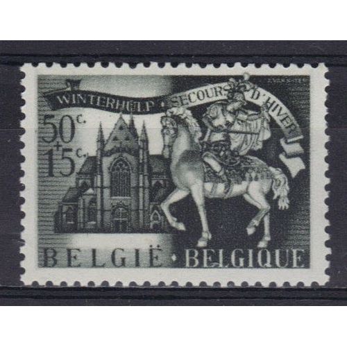 Belgique 1943 : Saint Martin Déchirant Son Manteau : Eglise Saint-Martin À Alost - Timbre 50 C. + 15 C. Brun-Noir Neuf **