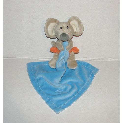 Doudou Souris Collection Tiamo Peluche Mouchoir Bleu
