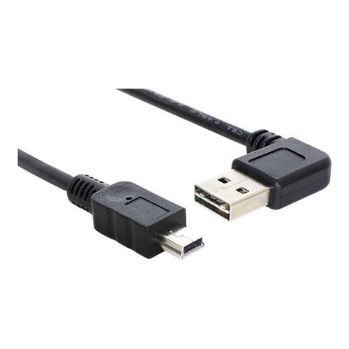 Delock EASY-USB - Câble USB - mini-USB de type B (M) pour USB (M) - 3 m - connecteur à 90° - noir