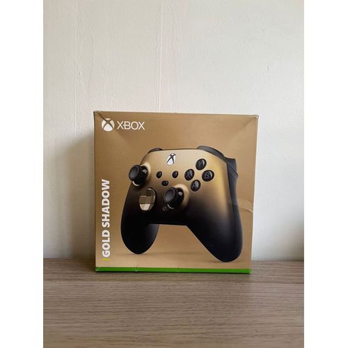 Manette Xbox Microsoft Gold Shadow + Batteries Rechargeables Pour Xbox