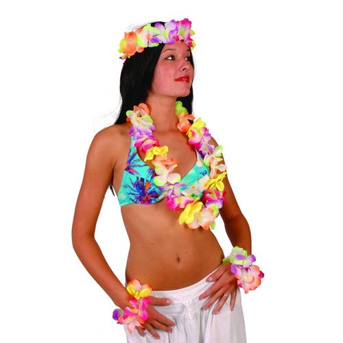 Set Hawaïen Fluo Taille : Unique