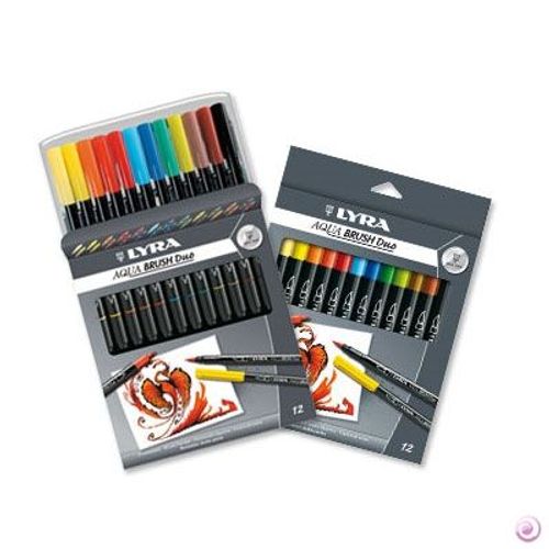 12 Feutres-Pinceaux Aqua Brush Duo - Lyra
