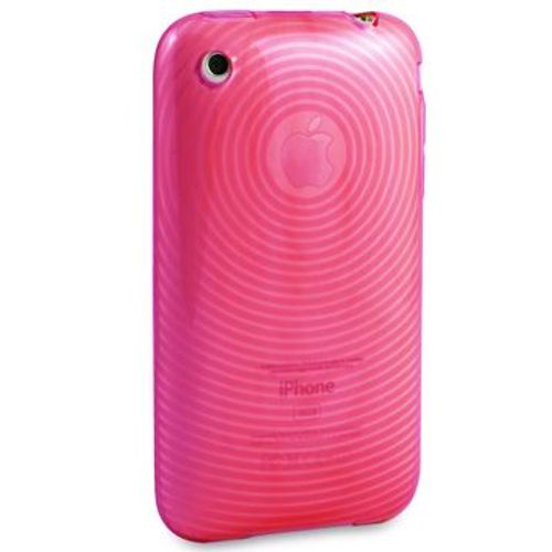 Housse Silicone Motif Ondes Rose Pour Iphone 3g 3gs