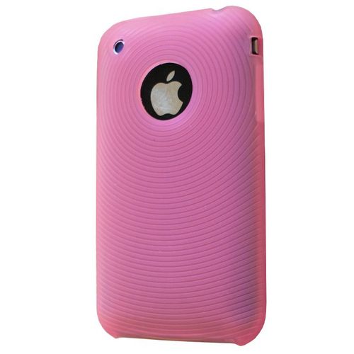 Housse Silicone Ondes Rose Pour Iphone 3g 3gs