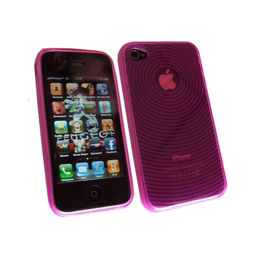 Housse Semi Rigide Onde Rose Pour Iphone 4