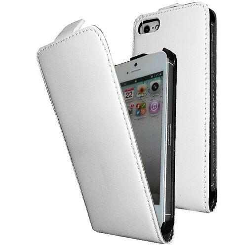 Etui Prime Cuir Blanc Pour Iphone 5