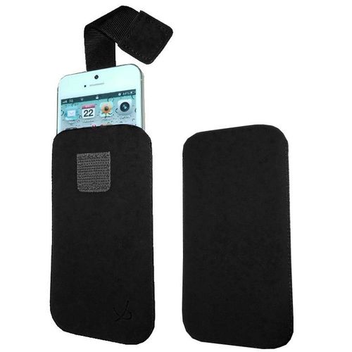 Housse Pouch Suédine Coloris Noir Pour Iphone 5