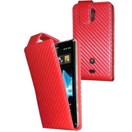 Etui Carbone Rouge Pour Lg Optimus L7