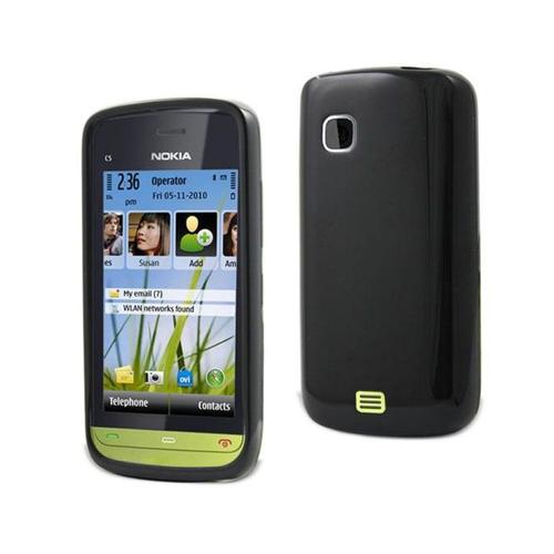 Housse - Coque Arrière Minigel Noire Glossy Nokia C5-03