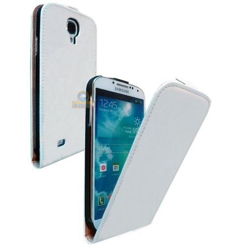Etui Slim Luxy En Cuir Véritable Blanc Samsung Galaxy S4 I9500