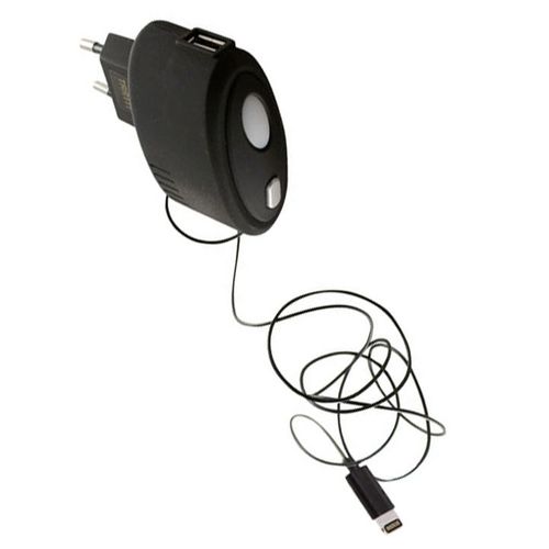 Chargeur Secteur Lightning Iphone 5 Rétractable + Prise Usb De Charge