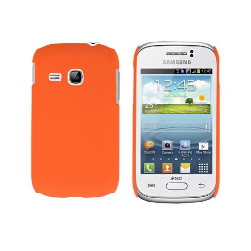 Coque Rigide Orange Pour Samsung Galaxy Young S6310 Aspect Mat Toucher Rubber Gomme