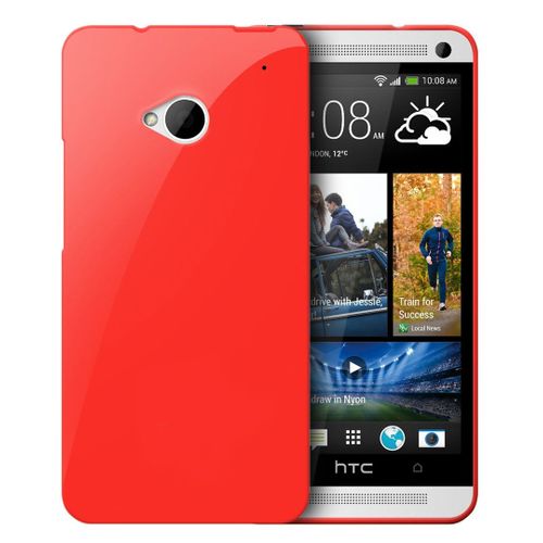 Housse Coque Semi Rigide Rouge Glossy Htc One