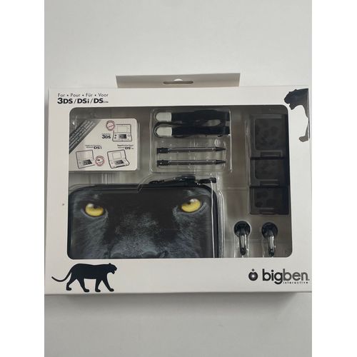 Pack Nintendo 3ds Dsi Ds Lite Jaguar Pochette + Stylet + Casque + Protection Écran Étui Housse Transport 