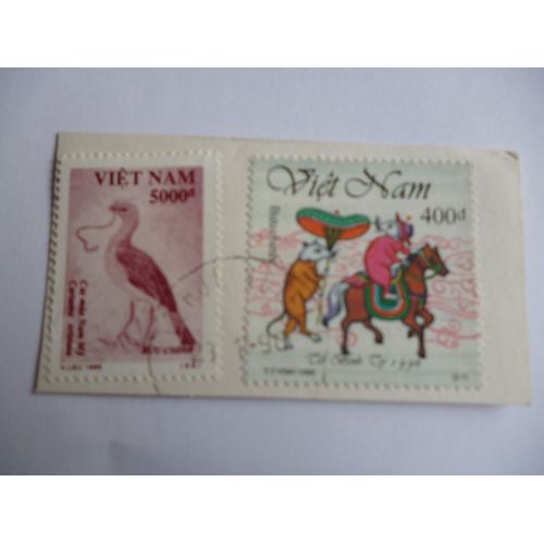 Timbres "Vietnam : Oiseau 1995 Et  Souris 1996".
