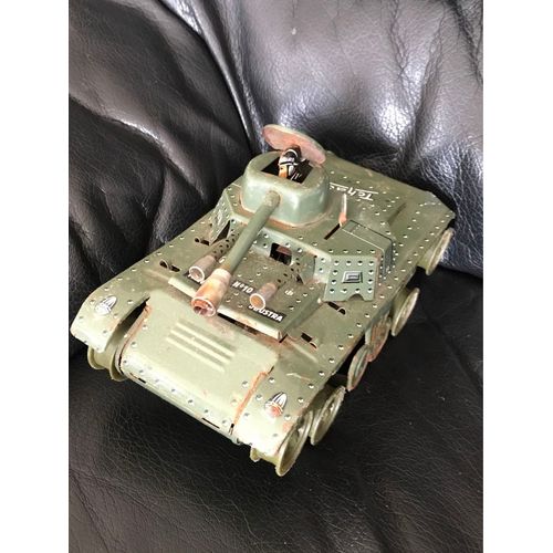 Ancien Tank Jouet En Tôle Joustra Tchad 20*10cm