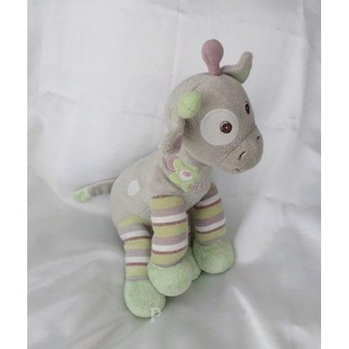 Doudou Peluche Girafe Vert Et Gris Fleur Arthur Et Lola Bébisol