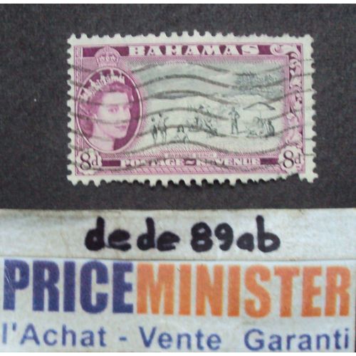 Bahamas..  8d Postage Avenue . Elisabeth 2 . Paradise Beach . Oblitéré.