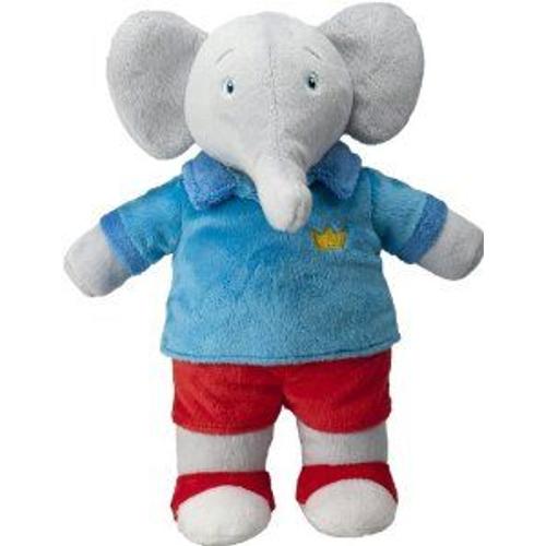 Doudou Peluche Éléphant Badou Câlins Lansay 10342 Collection Babar Gris Bleu Rouge 27 Cm  Jouet Premier Age Bebe Enfant Naissance