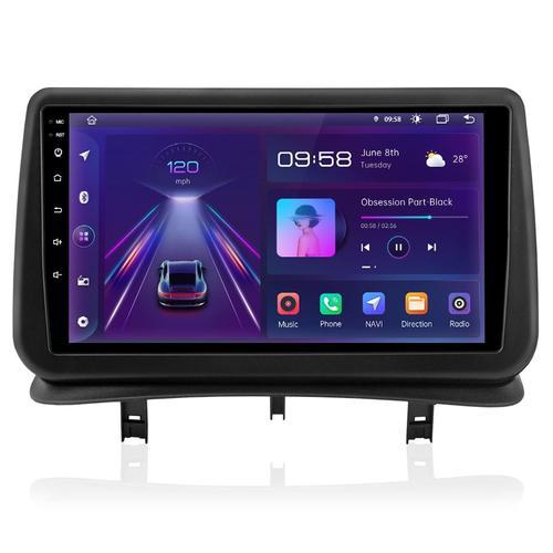 Junsun Autoradio pour Renault Clio 3 2005-2014 Ecran tactile 9 pouces Android 12 32GB GPS NAVI WiFi Bluetooth FM RDS DSP SWC