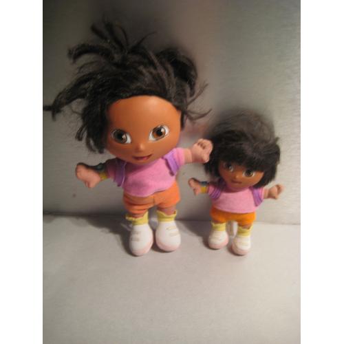 Lot De 2 Poupées Dora L'exploratrice Fisher Price 23 Cm Et 15 Cm