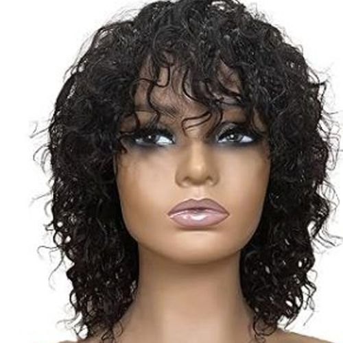 Perruque De Cheveux Humains, Fil Haute Température, Perruque Courte Bouclée Pour Femme 