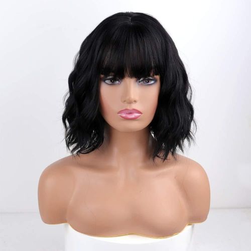 Perruques Femme Pour Cheveux Bouclés Naturels Cheveux Mi-Longs Résistants À La Chaleur 