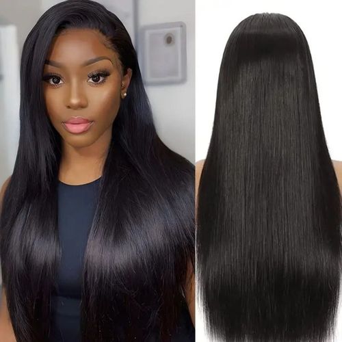 Perruque Pour Femme, Longue, Naturelle, Droite, Devant, Partie Médiane 