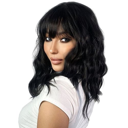 Perruque Permanente De Maïs Pour Femmes, Cheveux Bouclés De Longueur Moyenne 